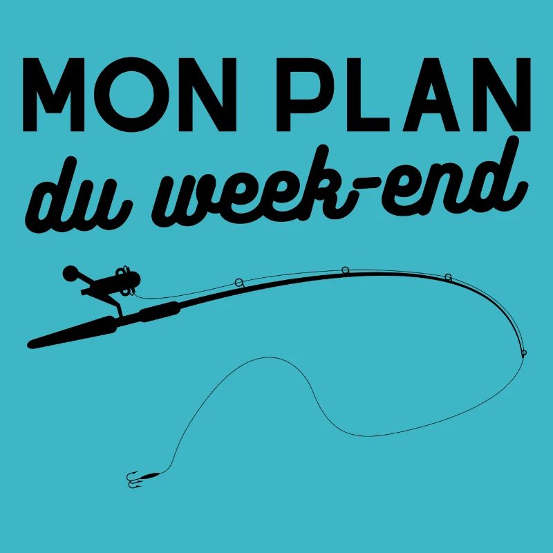 T-shirt Pêcheur Mon plan du week-end cadeau dessin