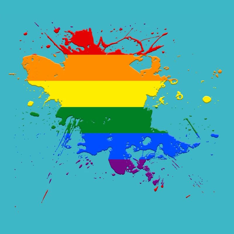 Regenbogenfahne als Farbklecks