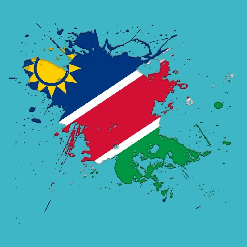Drapeau de la Namibie comme une touche de couleur