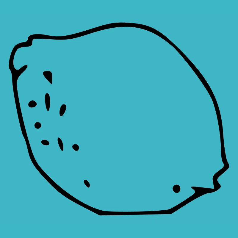 Lemon Emoji Fruit Sticker Sketch Black