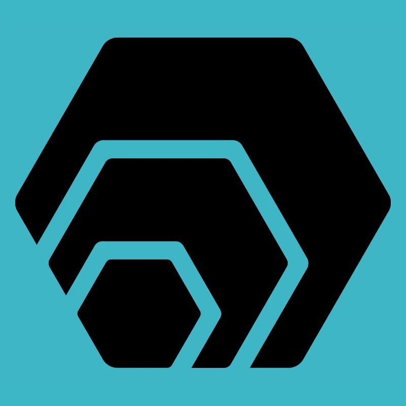 Hex Token Cryptocurrency Coin black logo