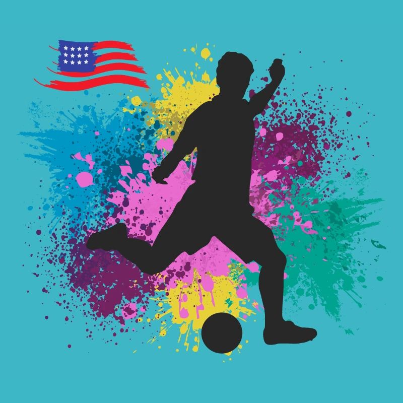 Fußball USA Grungy Farbspritzer