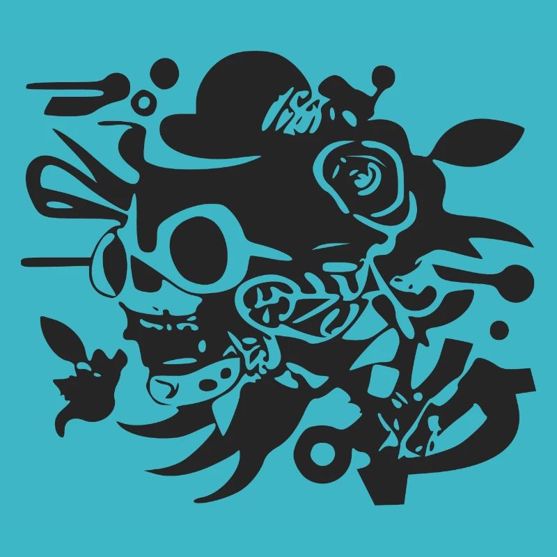 Skull and flowers