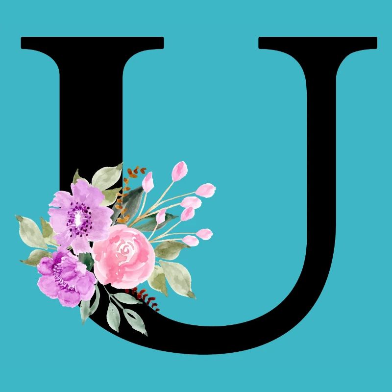 Lila Blumenbuchstabe u