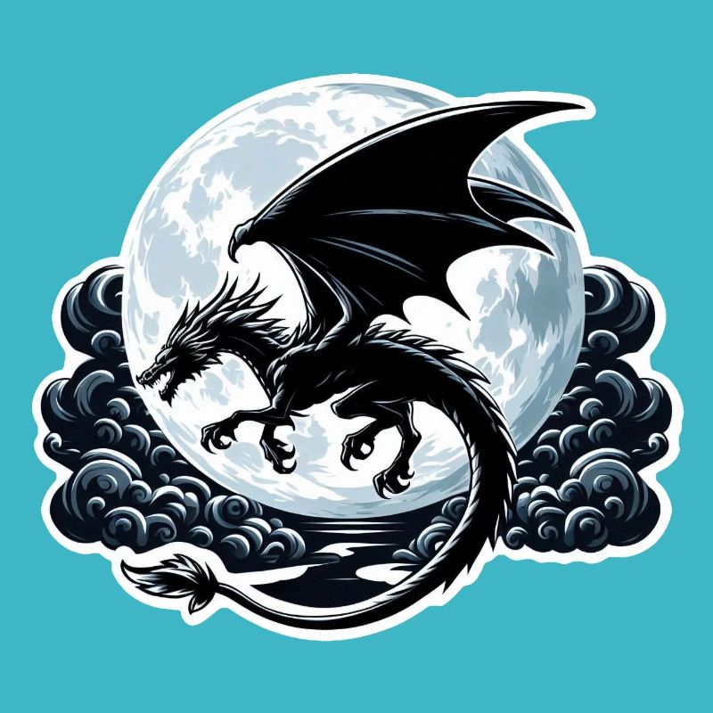 Mystical Dragon Silhouette