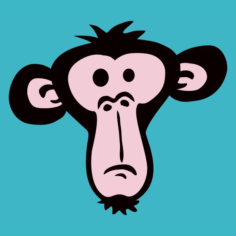 Sad Confused Monkey Head Boredom Face