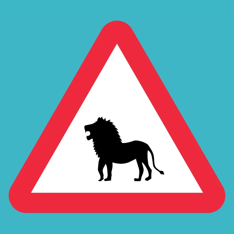 Caution Lion Warning