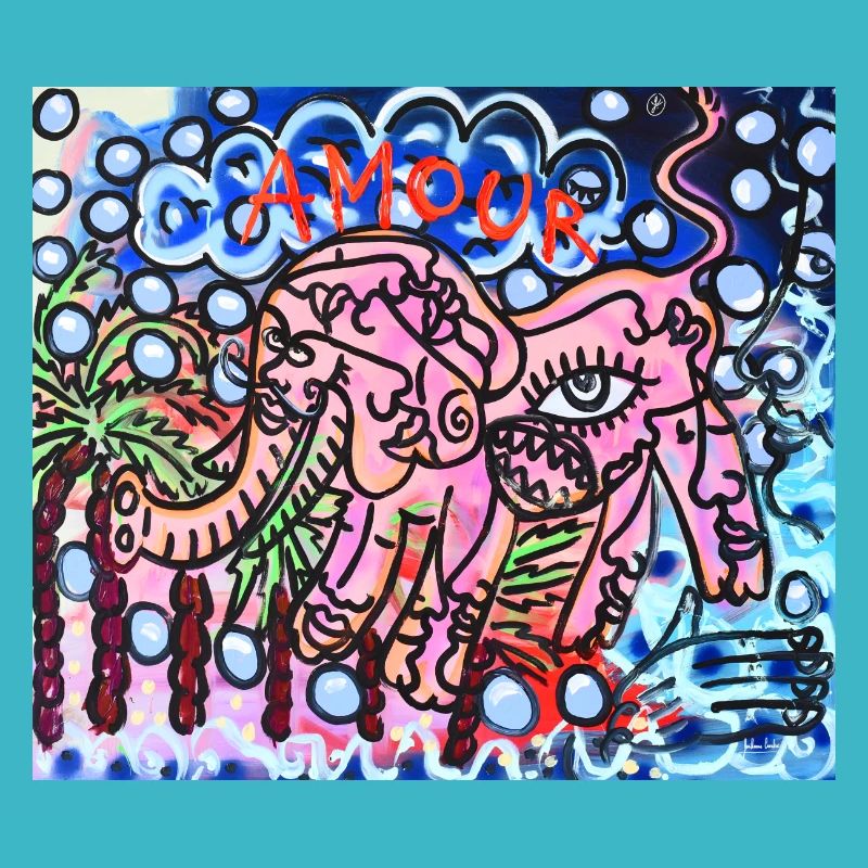 Pink elephant "Love"