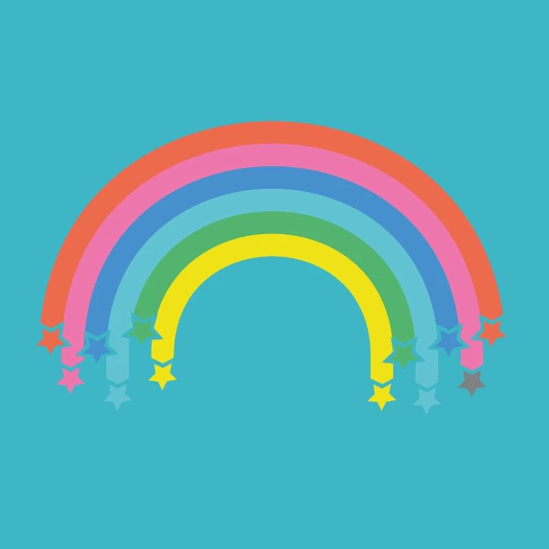 Regenbogen mit Sternen