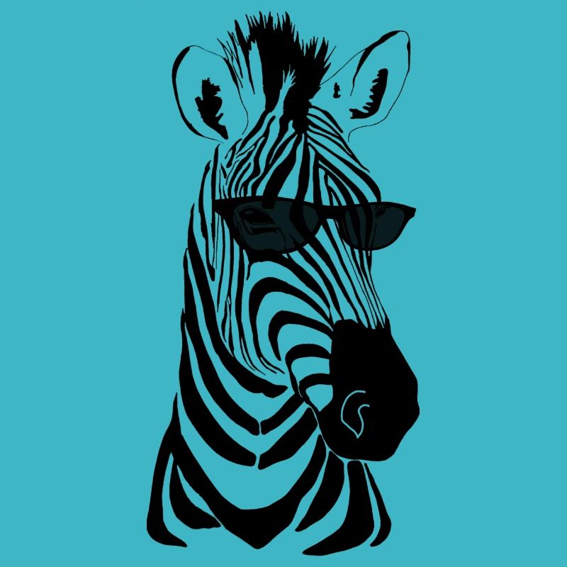 Zebra mit Sonnenbrille