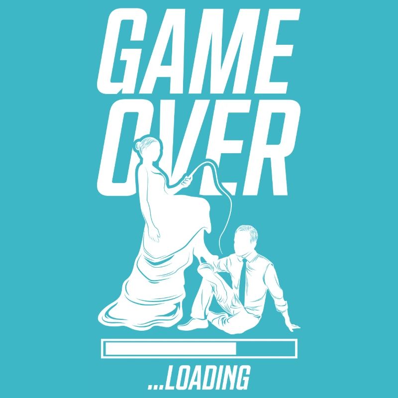 ehepaar game over loading hochzeit