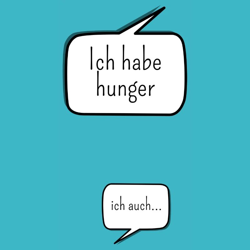 Sprechblasen Mutter und Kind Hunger