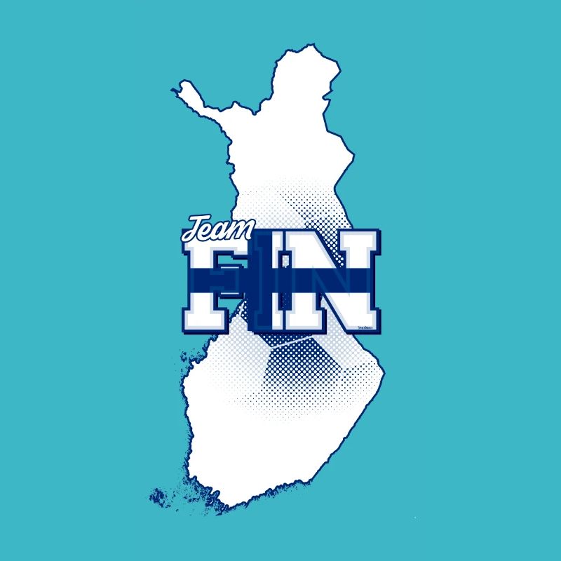 Team FIN Map Finland with Ball Pattern