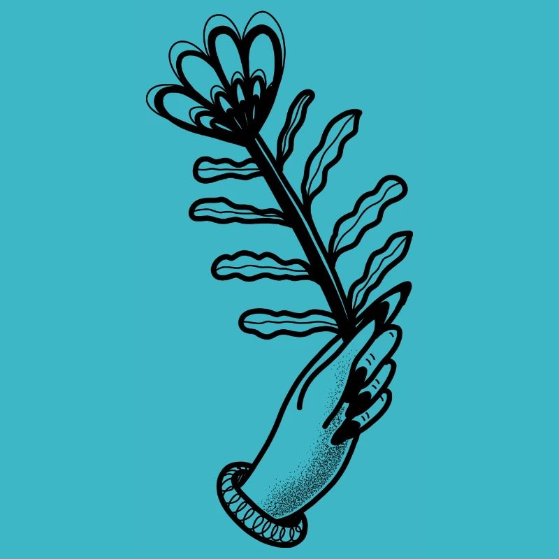 Dessiné à la main à la main avec des Fleurs