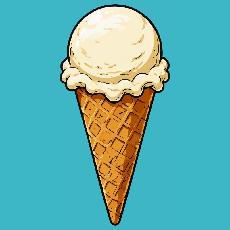 Une cuillère de glace à la vanille