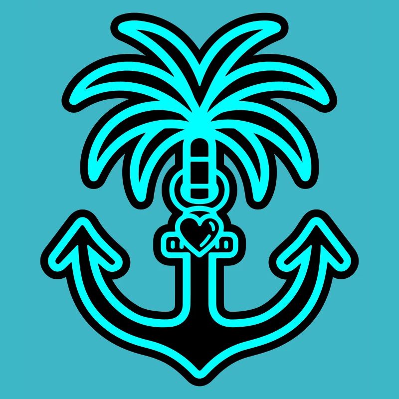 Palm Tree Anchor Heart Love