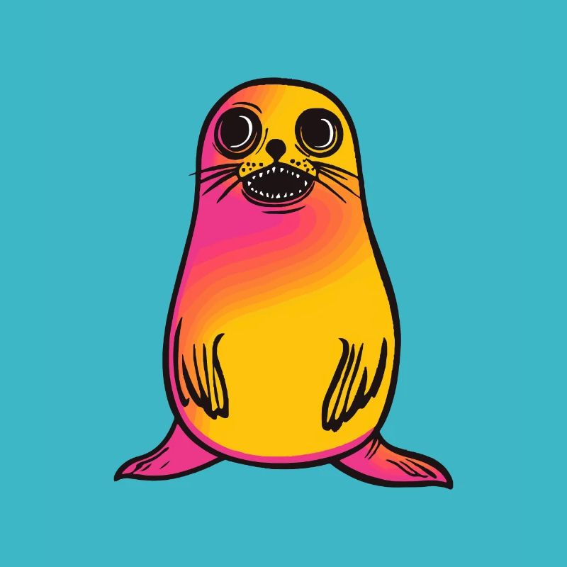Seal Animal Halloween Comic