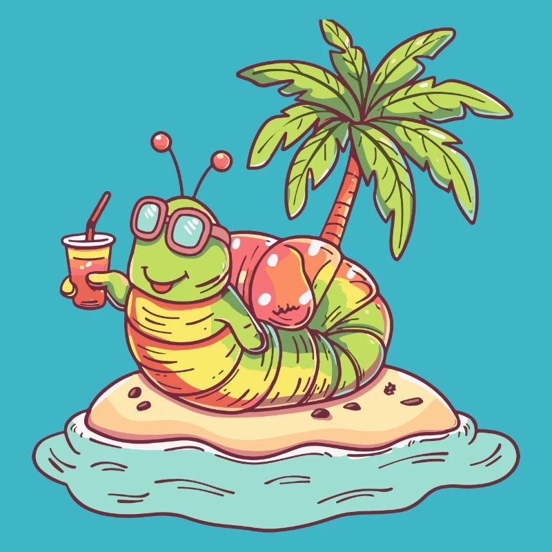 Wurm Sommer Strand Comic