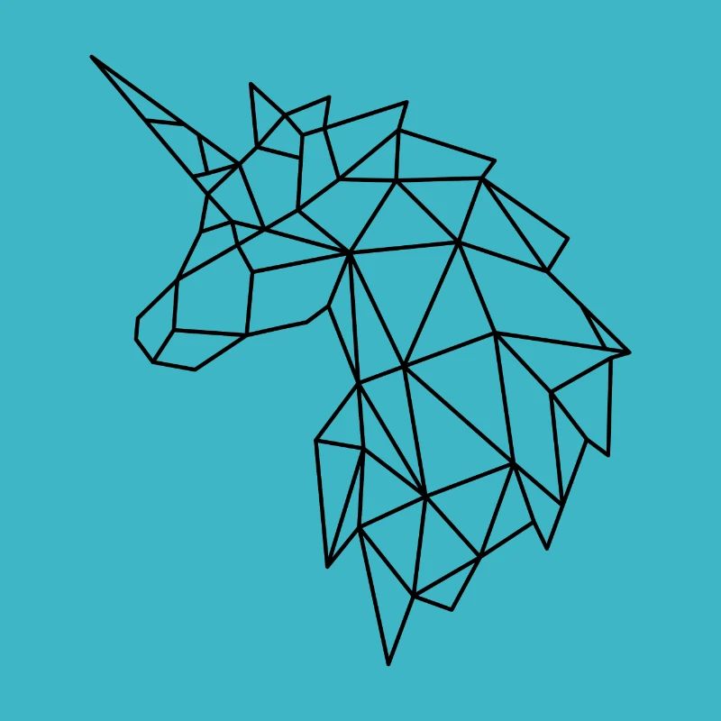 Geometric unicorn in polygon style