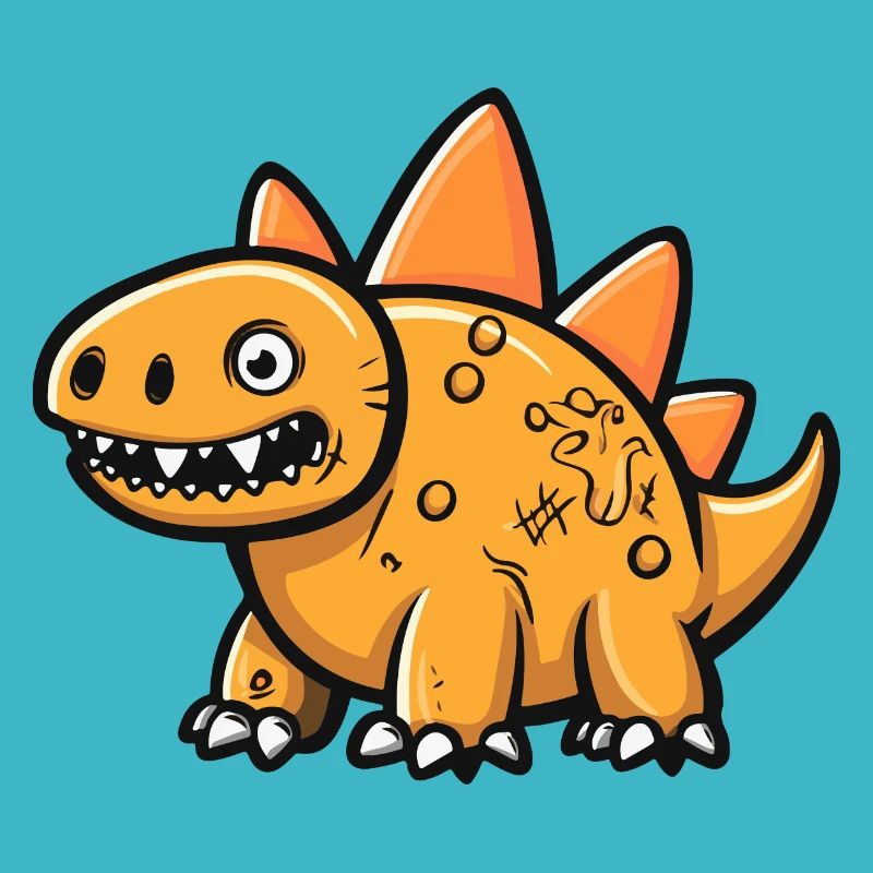 Dinosaur Stegosaurus Halloween Comic