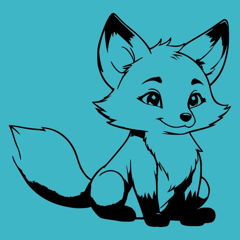 Cute fox as vector illustration