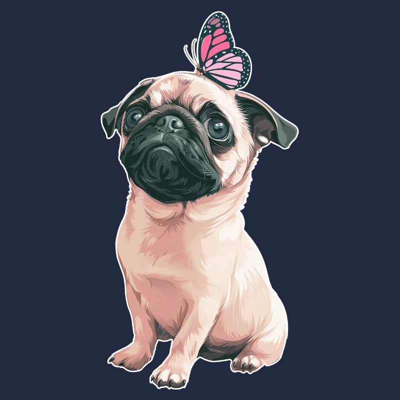 Mops mit Schmetterling