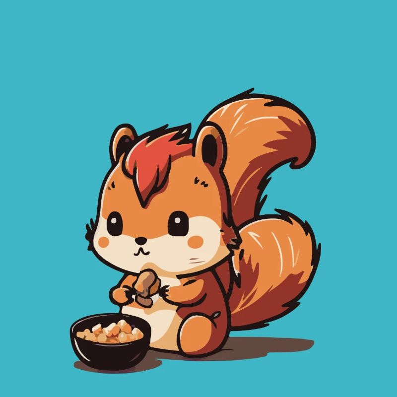 Eichhoernchen Écureuil Comique Mignon Kawaii 8