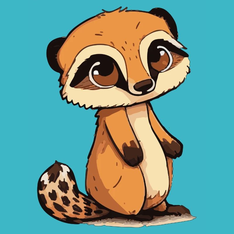 Comic Cute Kawaii Sticker Suricate Écureuil