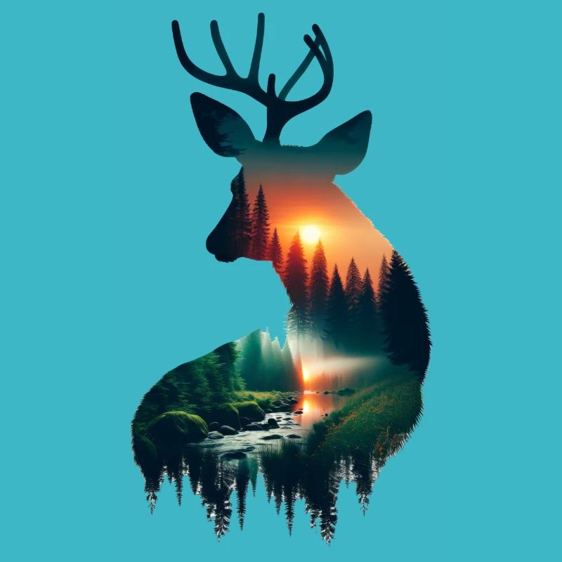 Cerf à double exposition