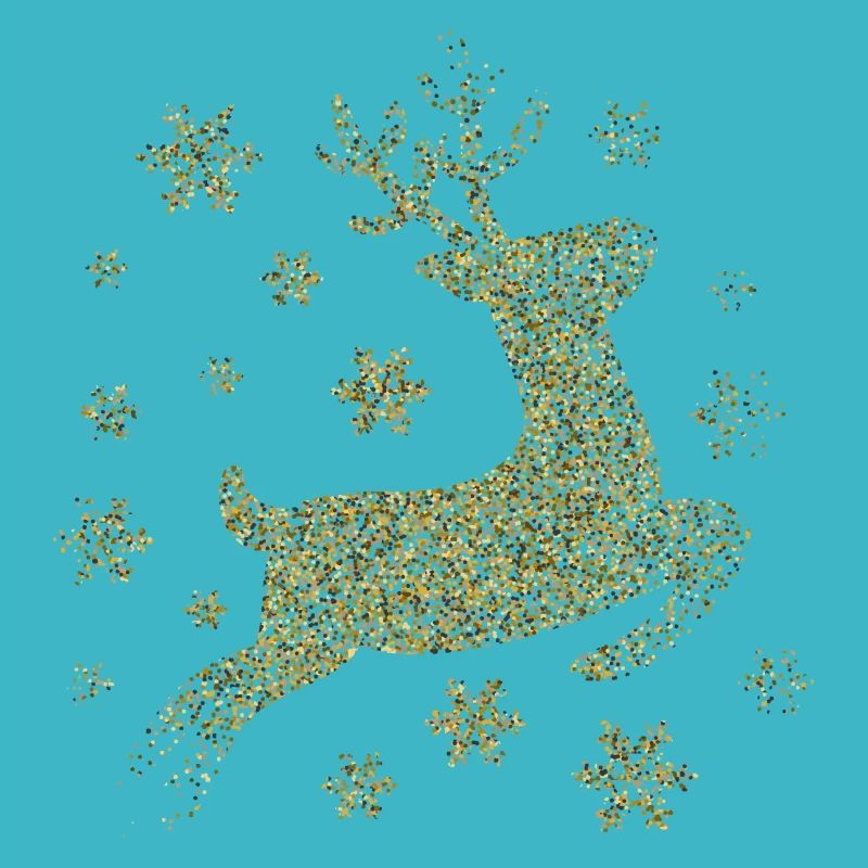 deer gold glitter