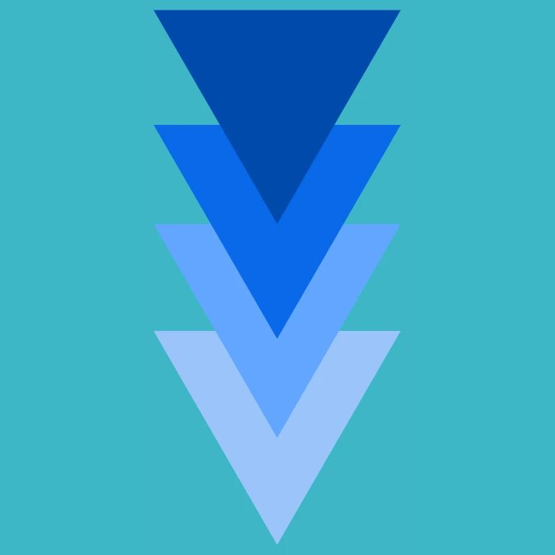 triangle de nuances de la couleur bleu
