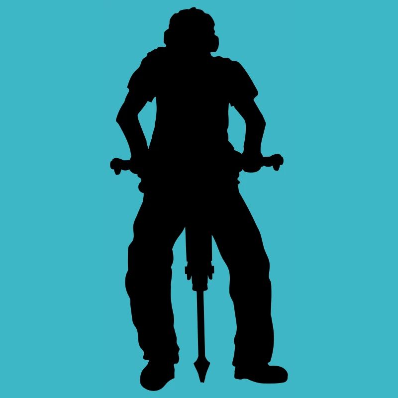 Bauarbeiter Presslufthammer Silhouette