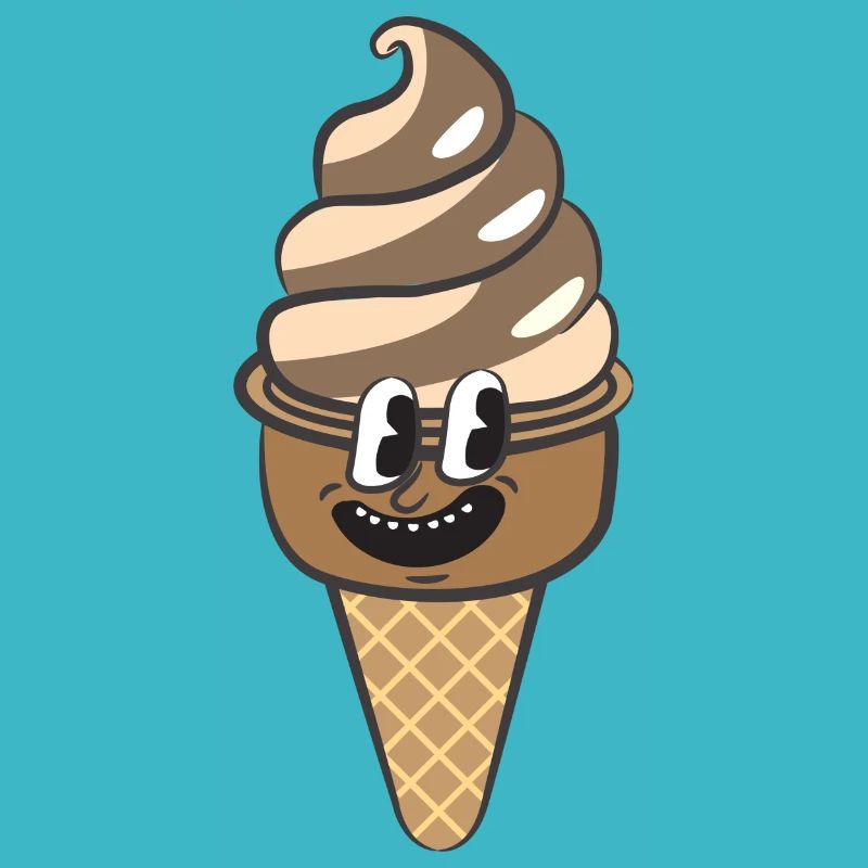 Crème glacée de dessin animé rétro