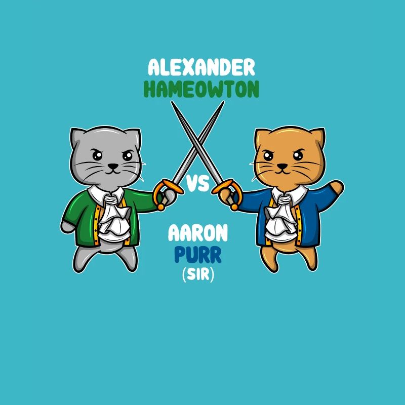 Hamilton Cat Aaron Purr Sword Duel cat Gift