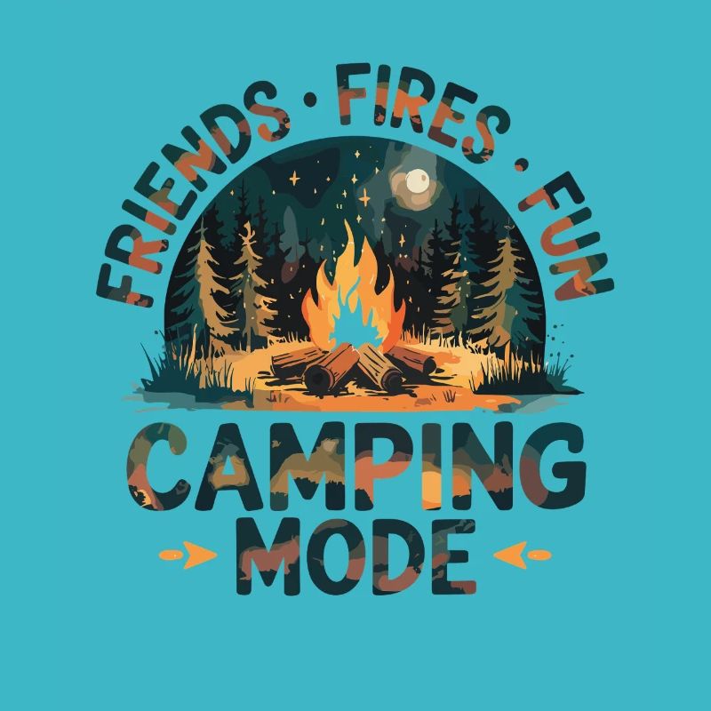 Camping Mode Amis Feu Fun Forêt