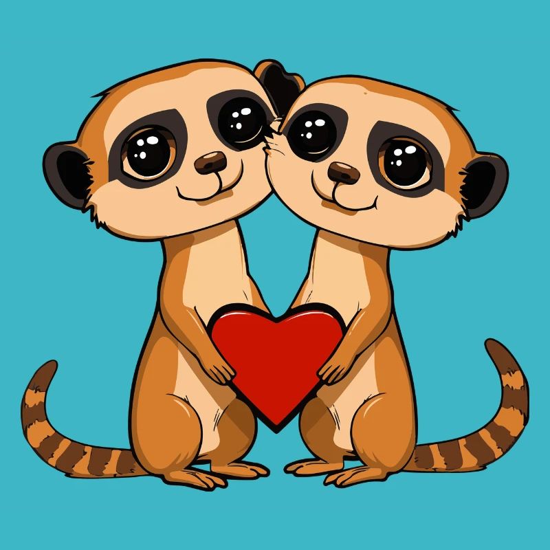 Erdmännchen Paar Valentinstag