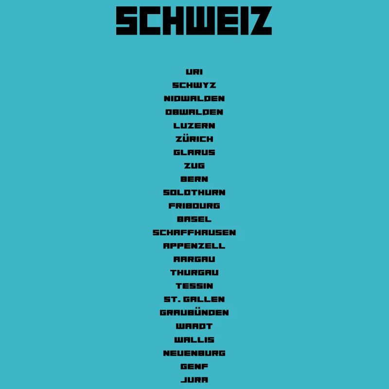 Schweizer Kantone schwarz