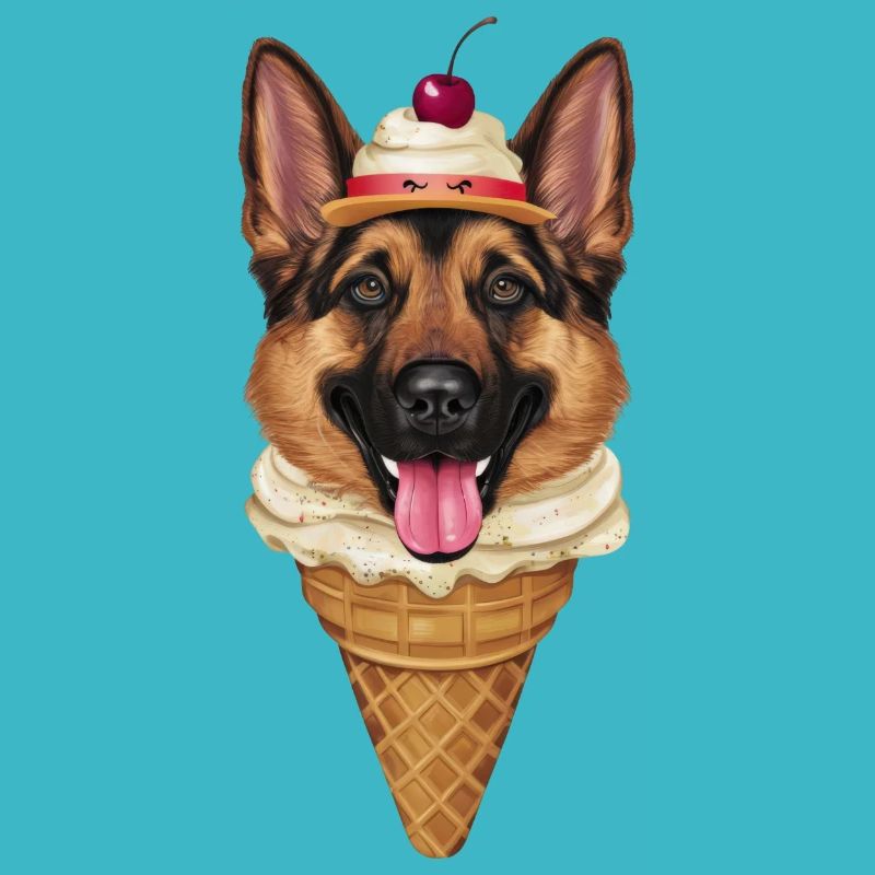 Deutscher Schäferhund als Waffeleis