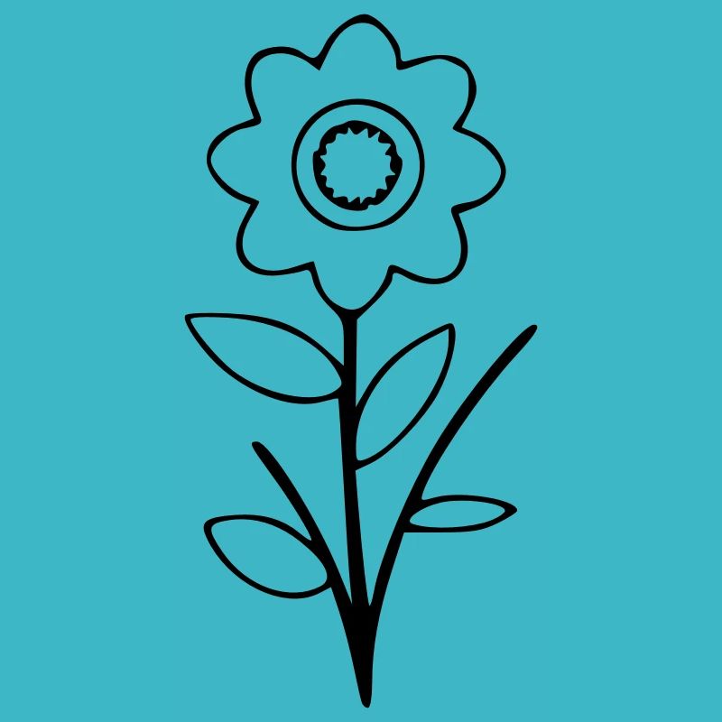 Flower drawing nature sketch black