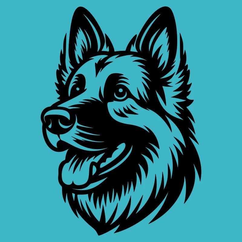 deutscher Schäferhund Zeichnung Kopf