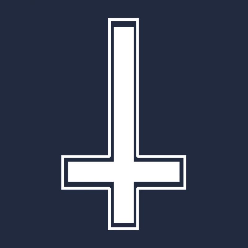 Upside down angular white cross