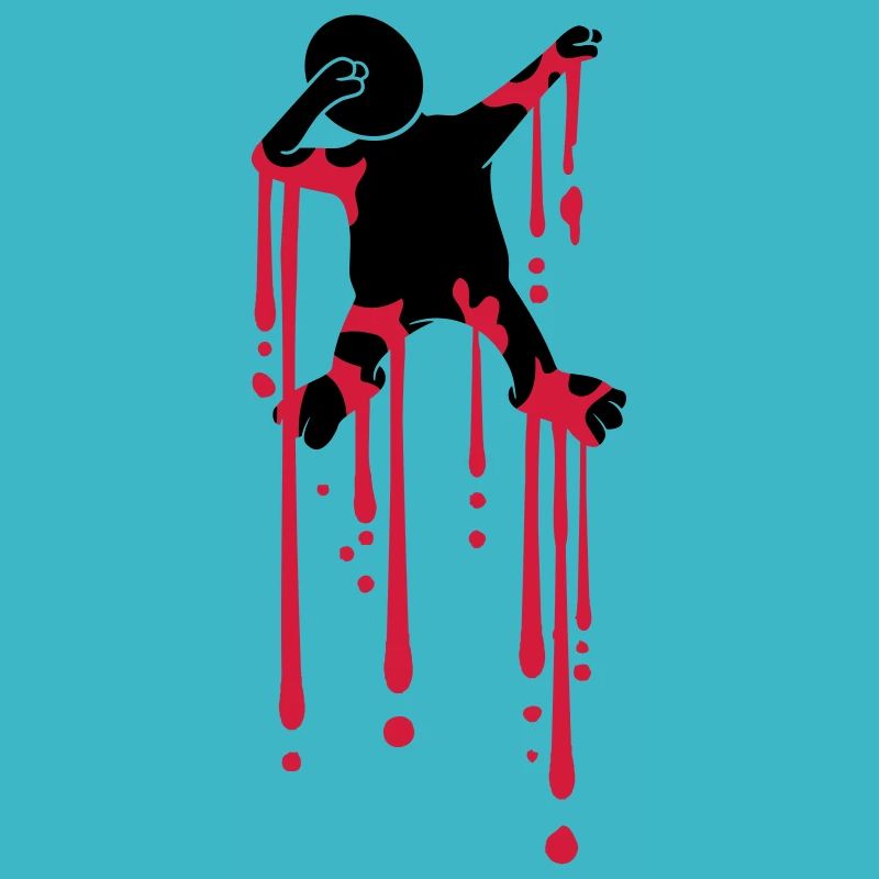 blood drops dabbing graffiti silhouette dancing there