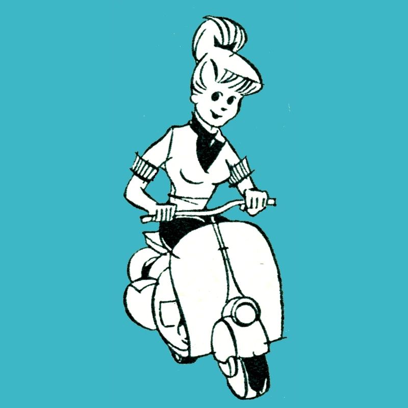 Roller, Scooter, Retro, Vintage, Führerschein