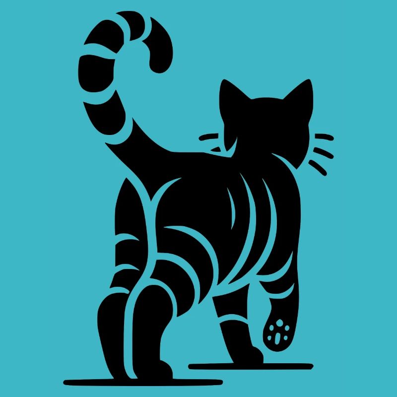 Vue de dos d’un chat élégant avec des rayures