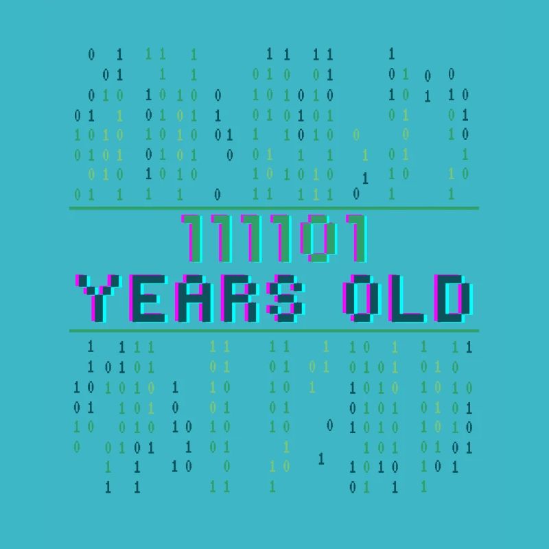 61. Geburtstag 61 Jahre alt Binärcode Coder