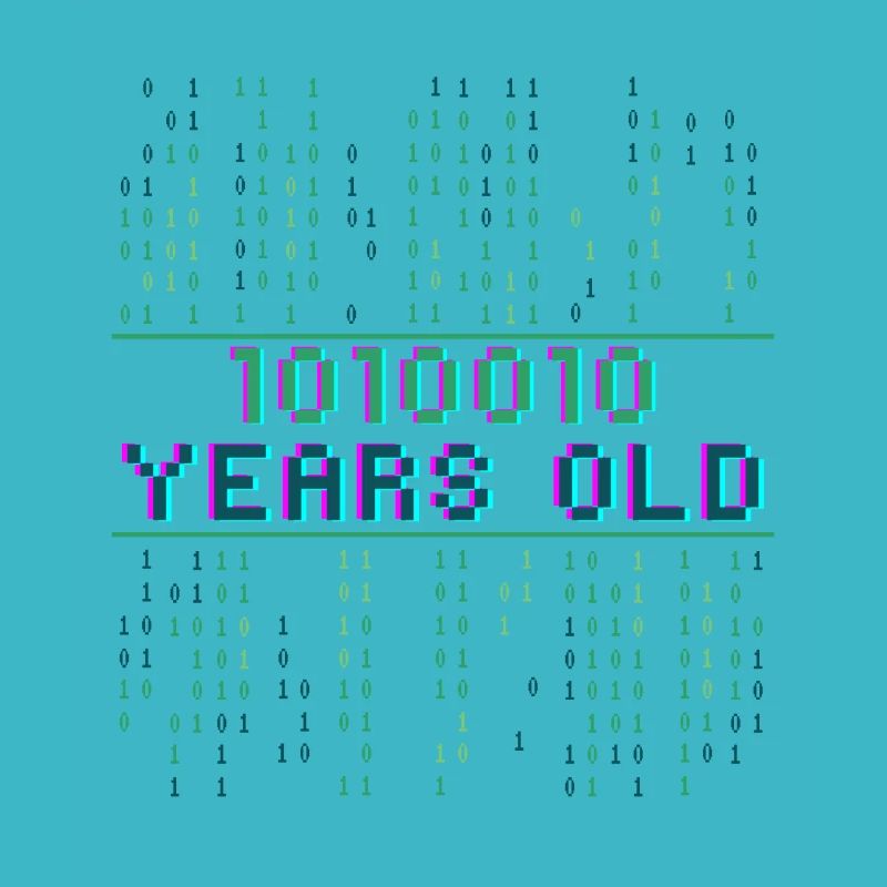 82. Geburtstag 82 Jahre alt Binärcode Informatik