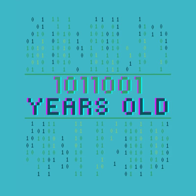 89. Geburtstag 89 Jahre alt Binärcode Coder