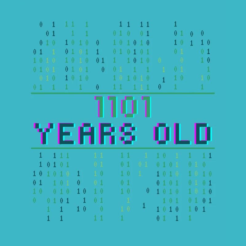 13e anniversaire 13 ans codeur de code binaire