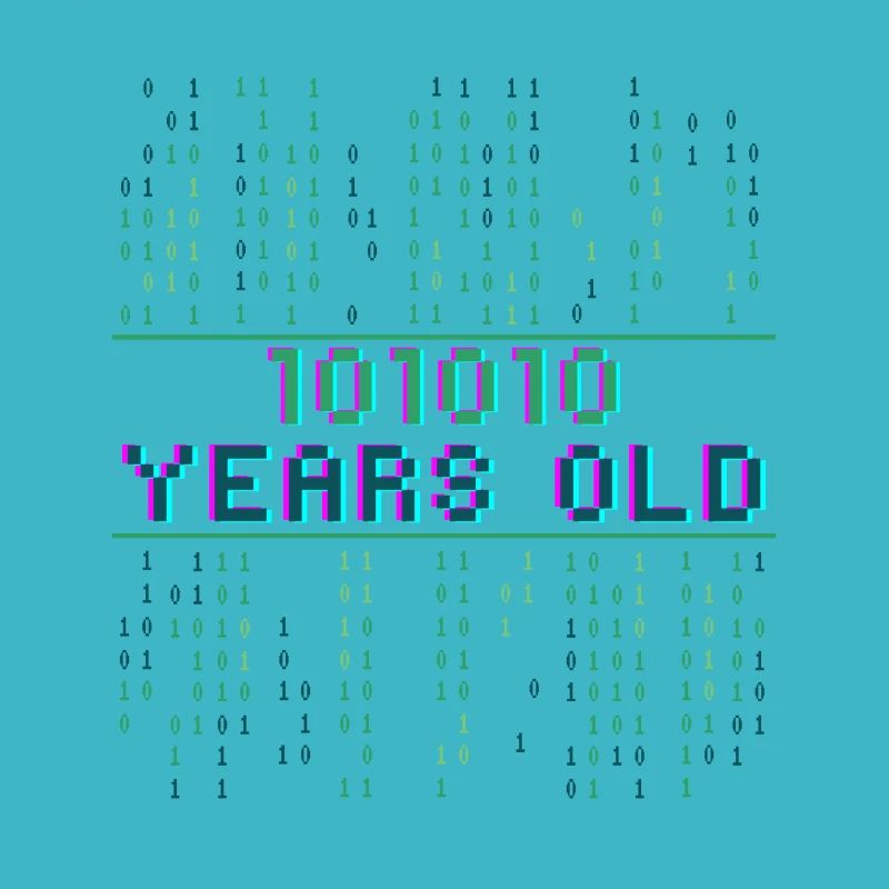 42. Geburtstag 42 Jahre alt Binärcode Informatik