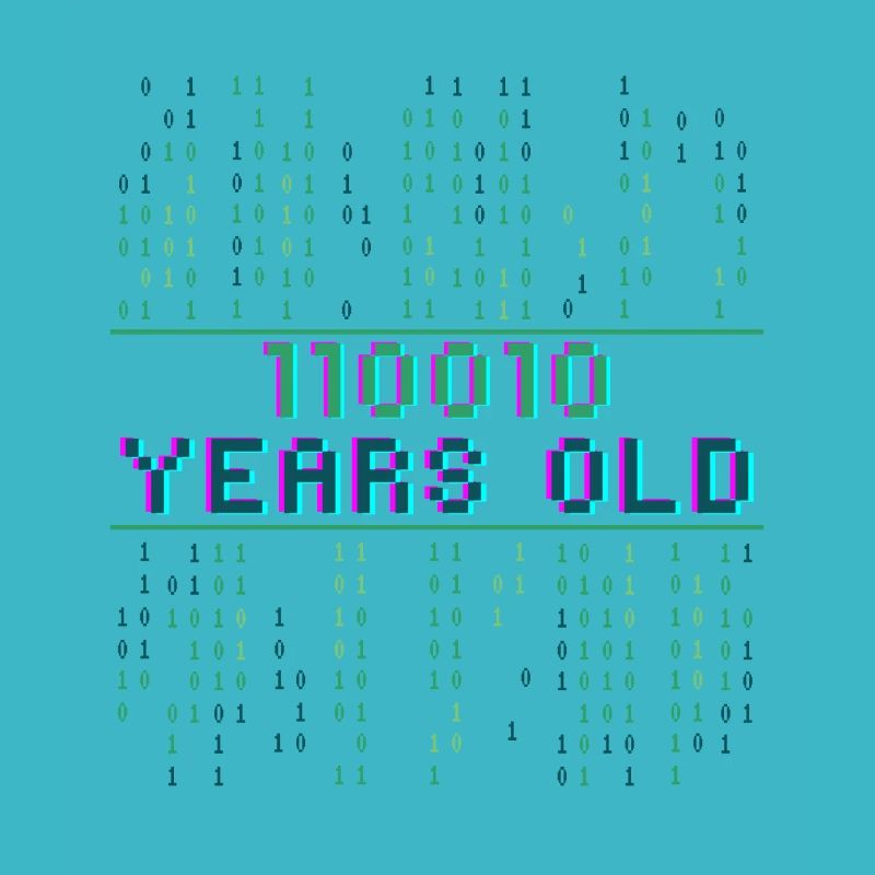 50e anniversaire 50 ans code binaire informatique